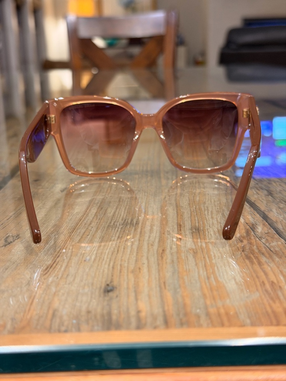 Marc Jacobs Oversized Square Sunglasses in Translucent Pink-Brown - Picture 6 of 11